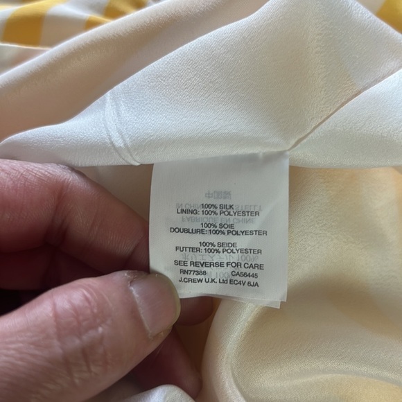 J. Crew Carrie 100% Silk Sleeveless In Yellow & White Midi Dress Size 2 - Picture 14 of 17
